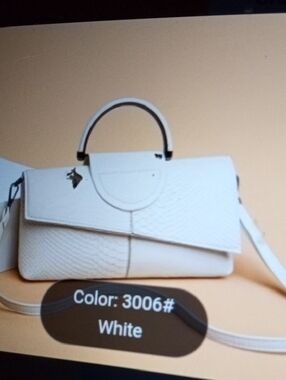 White Women's Structured Satchel Handbag - Brand